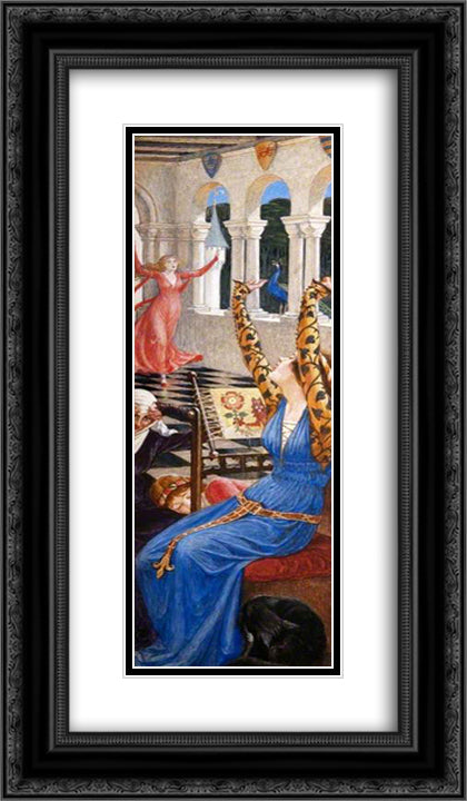 The Briar Rose (triptych, right wing) 14x24 Black Ornate Wood Framed Art Print Poster with Double Matting by Crane, Walter