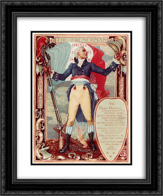 The Frenchman 20x24 Black Ornate Wood Framed Art Print Poster with Double Matting by Crane, Walter