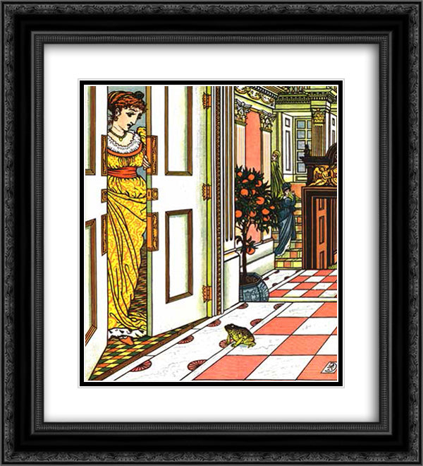 The Frog Prince and other stories 20x22 Black Ornate Wood Framed Art Print Poster with Double Matting by Crane, Walter