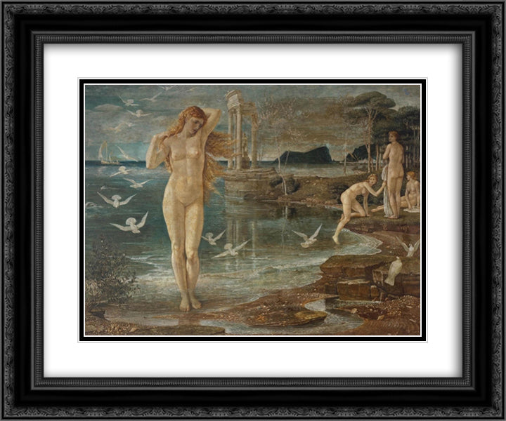 The Renaissance of Venus 24x20 Black Ornate Wood Framed Art Print Poster with Double Matting by Crane, Walter