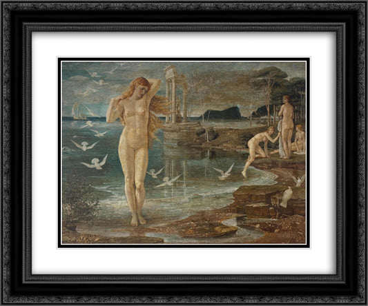 The Renaissance of Venus 24x20 Black Ornate Wood Framed Art Print Poster with Double Matting by Crane, Walter