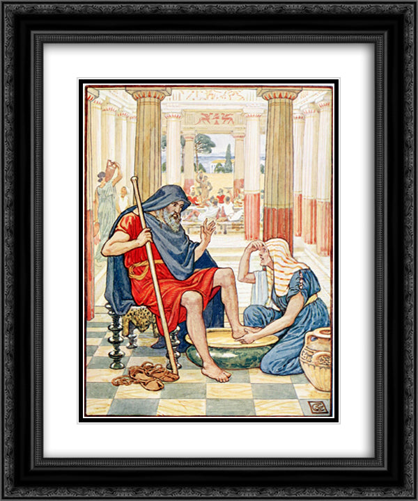 Yea, Verily, thou art odysseus 20x24 Black Ornate Wood Framed Art Print Poster with Double Matting by Crane, Walter