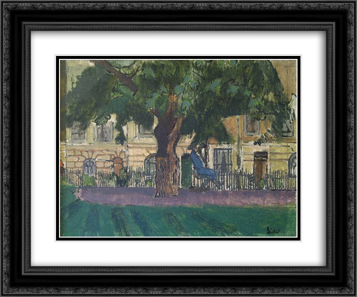 Clarence Gardens, Camden Town 24x20 Black Ornate Wood Framed Art Print Poster with Double Matting by Sickert, Walter