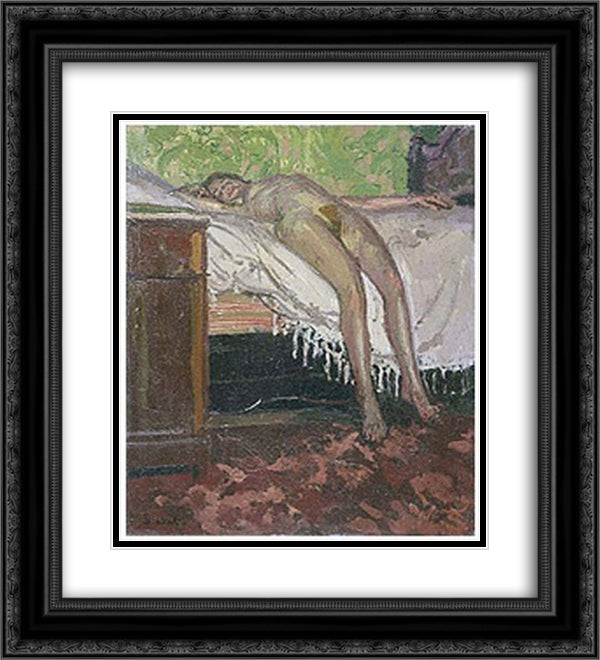 Figure 20x22 Black Ornate Wood Framed Art Print Poster with Double Matting by Sickert, Walter