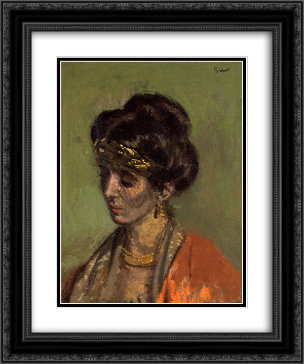 Portrait of Lady Noble 20x24 Black Ornate Wood Framed Art Print Poster with Double Matting by Sickert, Walter