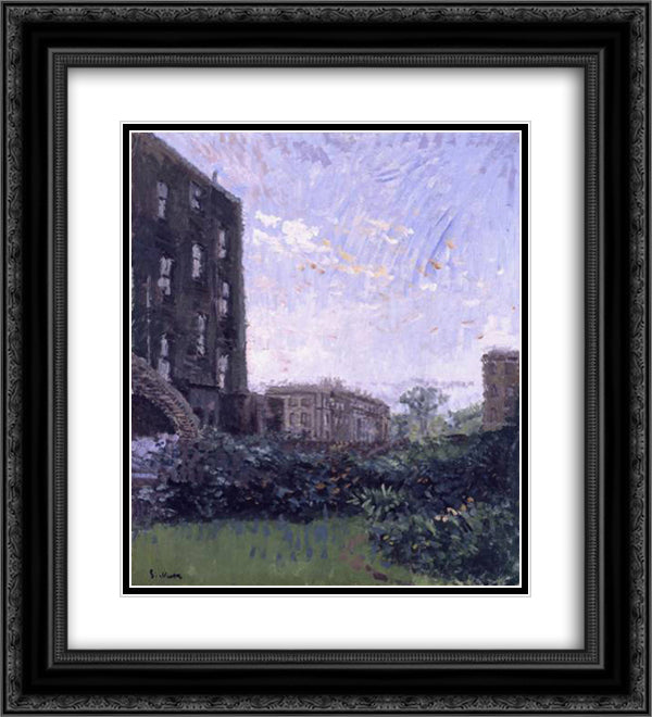 Rowlandson House - Sunset 20x22 Black Ornate Wood Framed Art Print Poster with Double Matting by Sickert, Walter