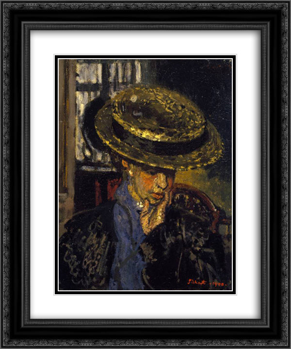 The American 20x24 Black Ornate Wood Framed Art Print Poster with Double Matting by Sickert, Walter