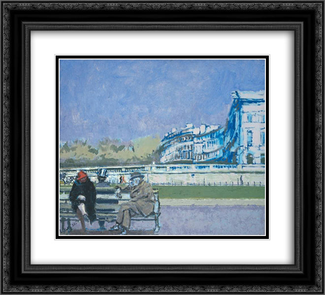The Front at Hove (Turpe Senex Miles Turpe Senilis Amor) 22x20 Black Ornate Wood Framed Art Print Poster with Double Matting by Sickert, Walter