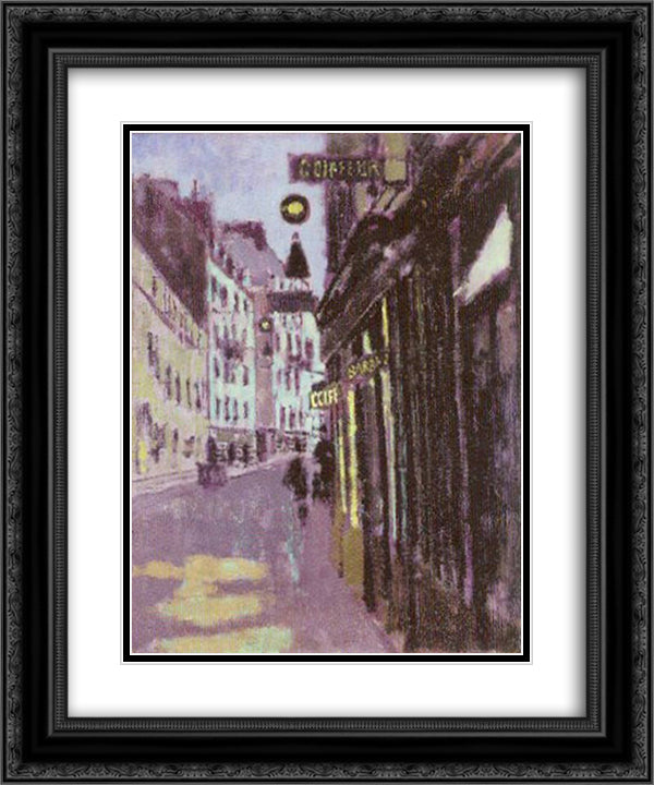 The Notre-Dame des Champs 20x24 Black Ornate Wood Framed Art Print Poster with Double Matting by Sickert, Walter