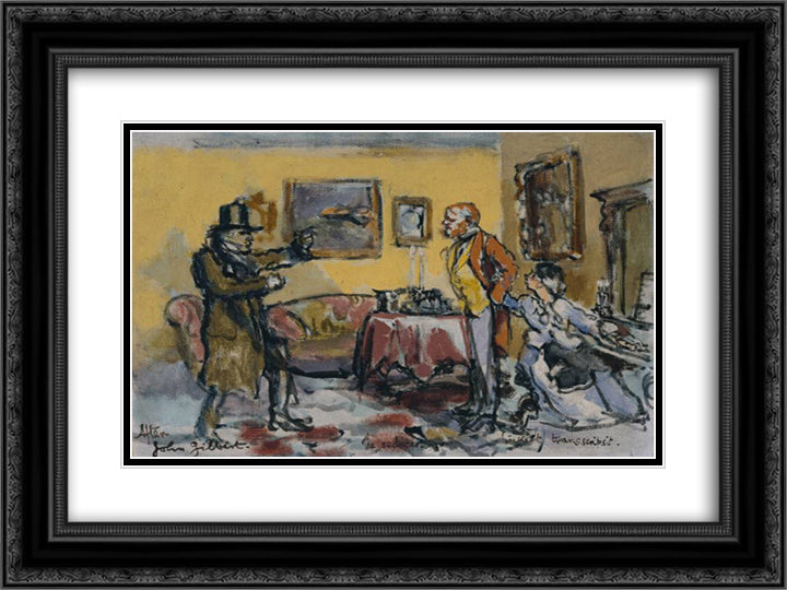 The Seducer 24x18 Black Ornate Wood Framed Art Print Poster with Double Matting by Sickert, Walter