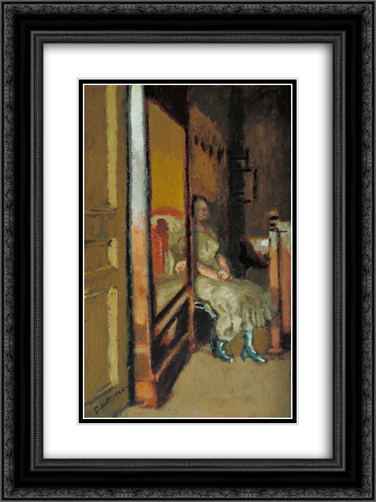 The wardrobe 18x24 Black Ornate Wood Framed Art Print Poster with Double Matting by Sickert, Walter