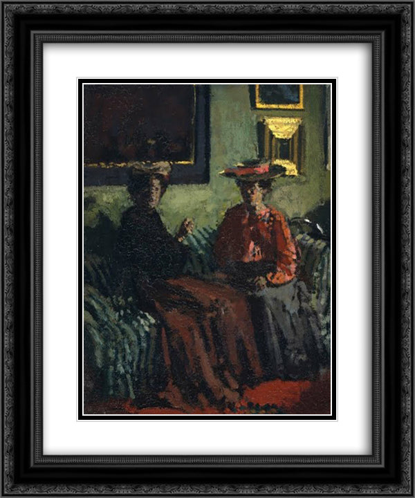 Young Belgium Women 20x24 Black Ornate Wood Framed Art Print Poster with Double Matting by Sickert, Walter