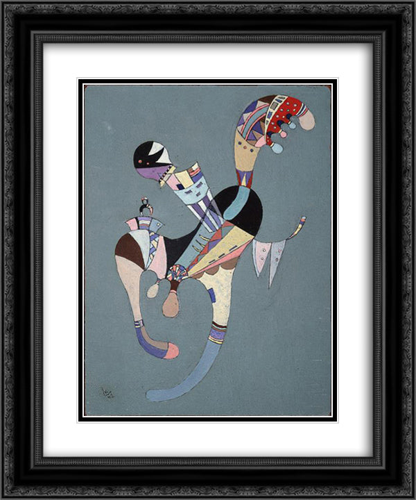 A floating figure 20x24 Black Ornate Wood Framed Art Print Poster with Double Matting by Kandinsky, Wassily