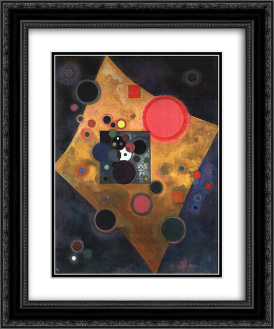 Accent on rose 20x24 Black Ornate Wood Framed Art Print Poster with Double Matting by Kandinsky, Wassily