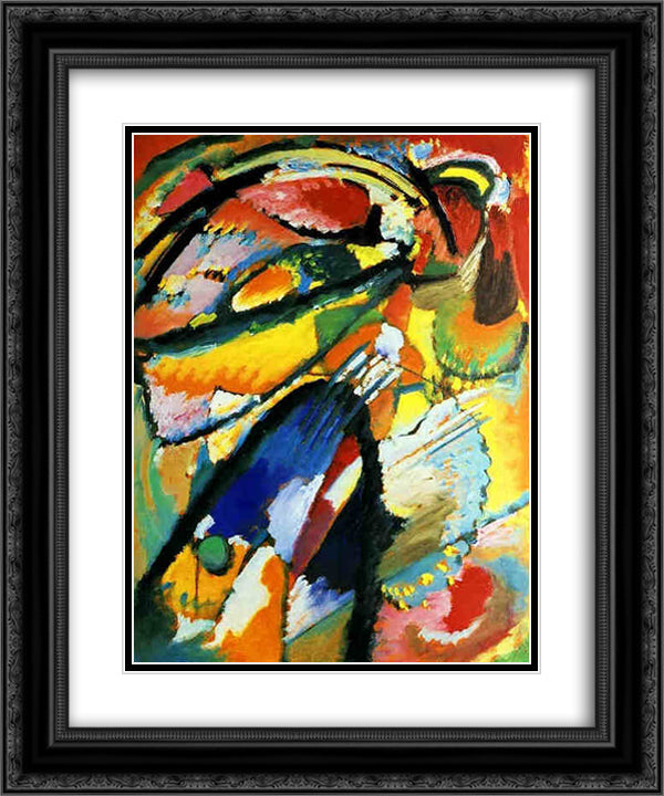 An angel of the Last Judgement 20x24 Black Ornate Wood Framed Art Print Poster with Double Matting by Kandinsky, Wassily