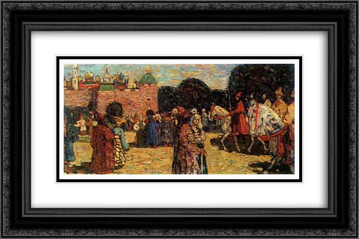 Ancient Russia 24x16 Black Ornate Wood Framed Art Print Poster with Double Matting by Kandinsky, Wassily