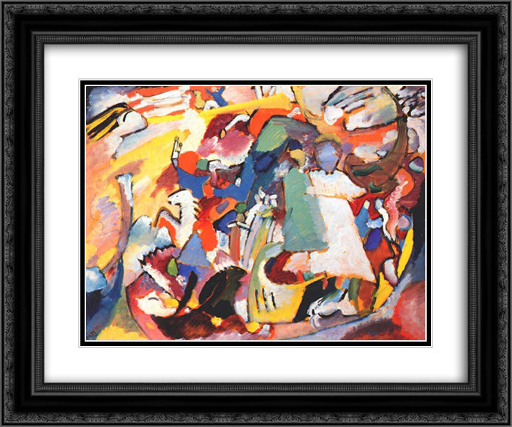 Angel of the Last Judgment 24x20 Black Ornate Wood Framed Art Print Poster with Double Matting by Kandinsky, Wassily