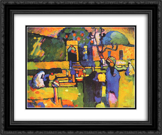 Arabs I (Cemetery) 24x20 Black Ornate Wood Framed Art Print Poster with Double Matting by Kandinsky, Wassily