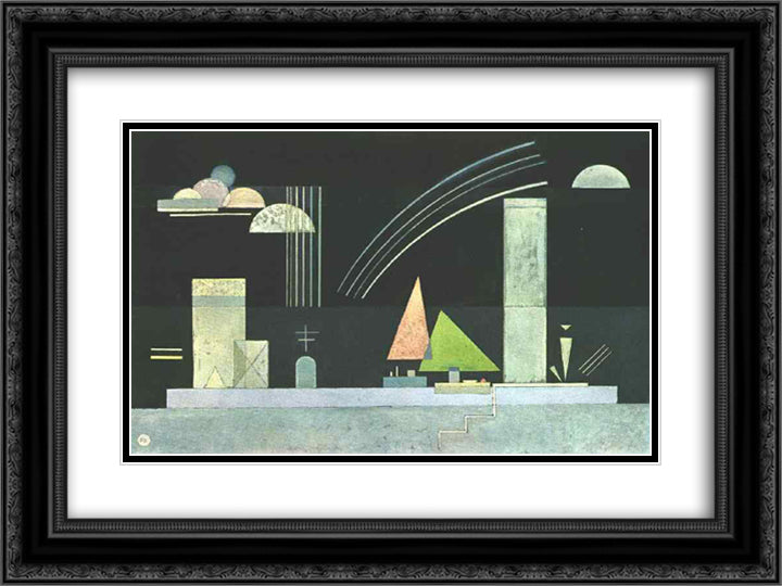 At rest 24x18 Black Ornate Wood Framed Art Print Poster with Double Matting by Kandinsky, Wassily