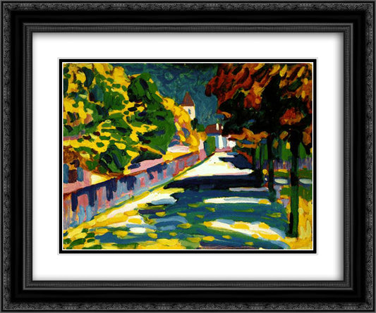 Autumn in Bavaria 24x20 Black Ornate Wood Framed Art Print Poster with Double Matting by Kandinsky, Wassily