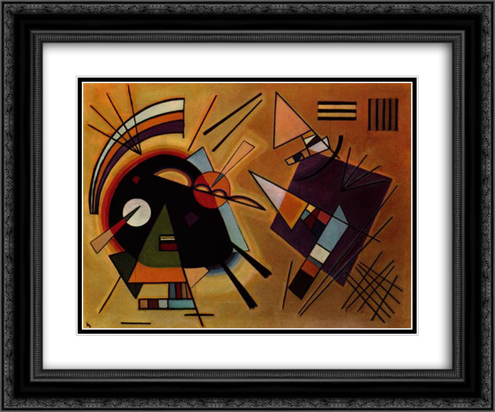 Black and Violet 24x20 Black Ornate Wood Framed Art Print Poster with Double Matting by Kandinsky, Wassily