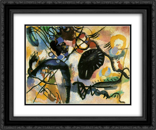 Black spot 24x20 Black Ornate Wood Framed Art Print Poster with Double Matting by Kandinsky, Wassily