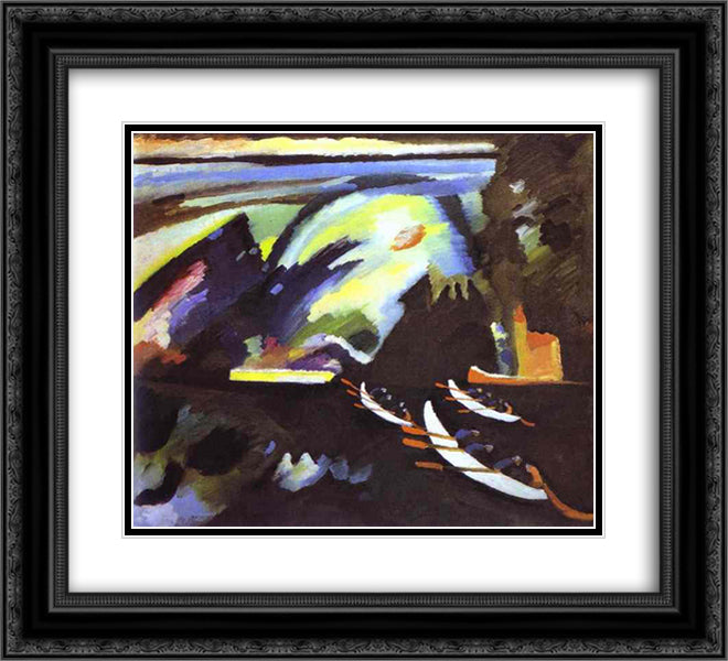 Boat Trip 22x20 Black Ornate Wood Framed Art Print Poster with Double Matting by Kandinsky, Wassily