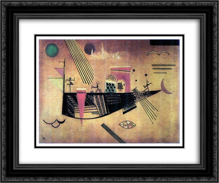 Capricious 24x20 Black Ornate Wood Framed Art Print Poster with Double Matting by Kandinsky, Wassily