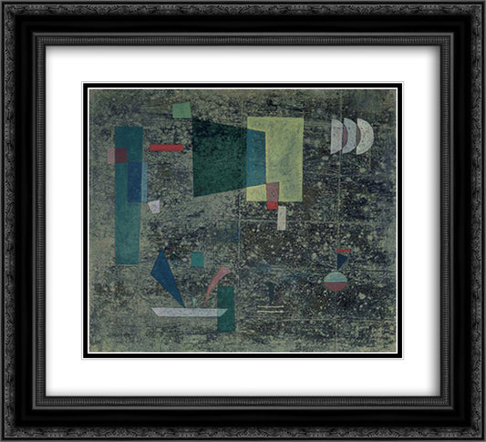 Circulation slowed 22x20 Black Ornate Wood Framed Art Print Poster with Double Matting by Kandinsky, Wassily