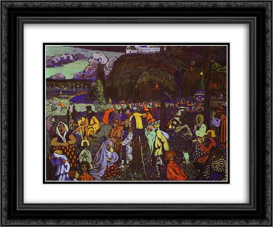 Colorful life 24x20 Black Ornate Wood Framed Art Print Poster with Double Matting by Kandinsky, Wassily