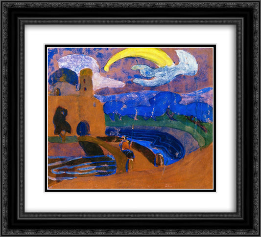 Comet 22x20 Black Ornate Wood Framed Art Print Poster with Double Matting by Kandinsky, Wassily