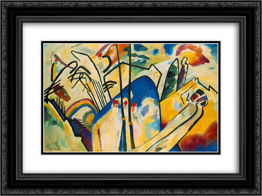 Composition IV 24x18 Black Ornate Wood Framed Art Print Poster with Double Matting by Kandinsky, Wassily