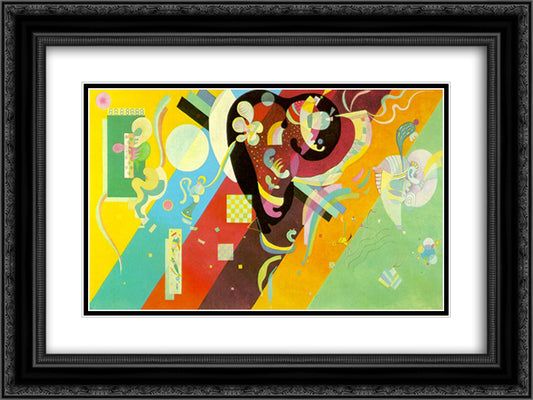 Composition IX 24x18 Black Ornate Wood Framed Art Print Poster with Double Matting by Kandinsky, Wassily