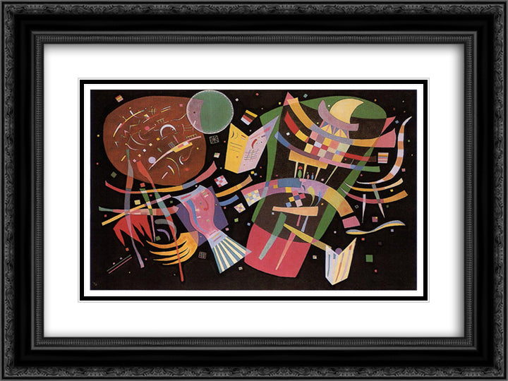 Composition X 24x18 Black Ornate Wood Framed Art Print Poster with Double Matting by Kandinsky, Wassily