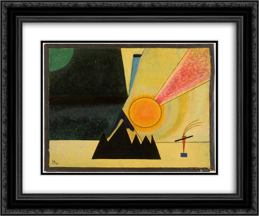 Development 24x20 Black Ornate Wood Framed Art Print Poster with Double Matting by Kandinsky, Wassily