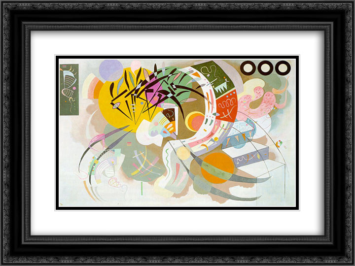 Dominant curve 24x18 Black Ornate Wood Framed Art Print Poster with Double Matting by Kandinsky, Wassily