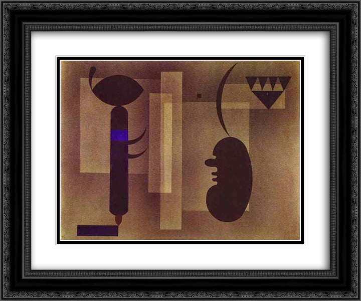 Gloomy Situation 24x20 Black Ornate Wood Framed Art Print Poster with Double Matting by Kandinsky, Wassily