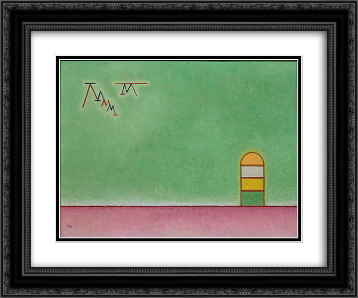 Green emptyness 24x20 Black Ornate Wood Framed Art Print Poster with Double Matting by Kandinsky, Wassily