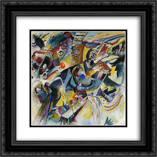 Improvisation. Gorge 20x20 Black Ornate Wood Framed Art Print Poster with Double Matting by Kandinsky, Wassily