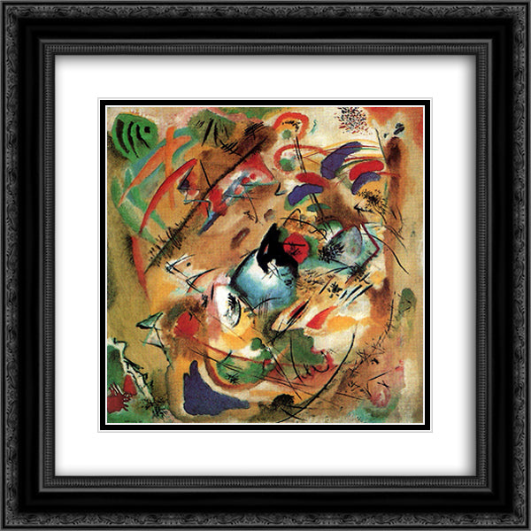 Improvisation (Dreamy) 20x20 Black Ornate Wood Framed Art Print Poster with Double Matting by Kandinsky, Wassily