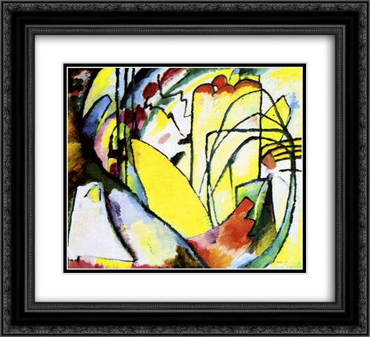 Improvisation 10 22x20 Black Ornate Wood Framed Art Print Poster with Double Matting by Kandinsky, Wassily