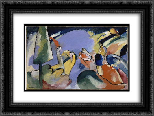 Improvisation 14 24x18 Black Ornate Wood Framed Art Print Poster with Double Matting by Kandinsky, Wassily