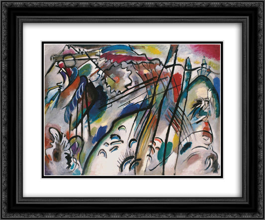 Improvisation 28 (second version) 24x20 Black Ornate Wood Framed Art Print Poster with Double Matting by Kandinsky, Wassily