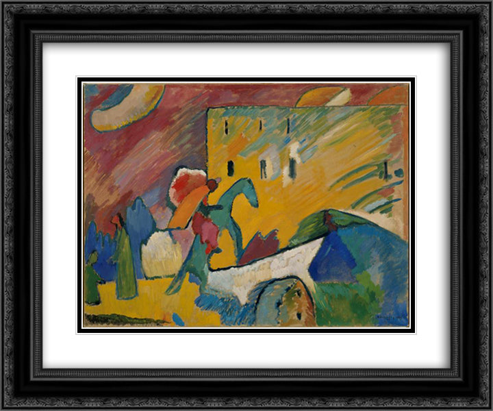 Improvisation 3 24x20 Black Ornate Wood Framed Art Print Poster with Double Matting by Kandinsky, Wassily