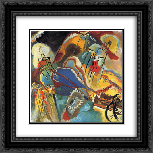 Improvisation 30 (Cannons) 20x20 Black Ornate Wood Framed Art Print Poster with Double Matting by Kandinsky, Wassily