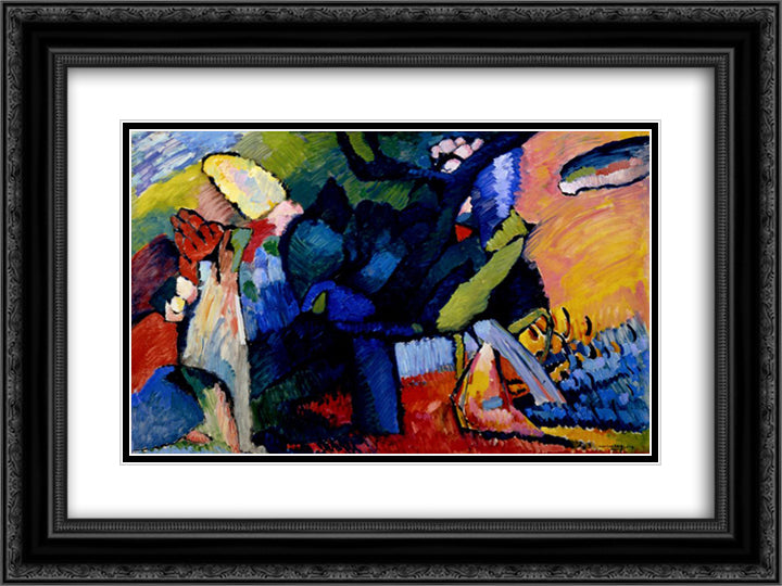 Improvisation 4 24x18 Black Ornate Wood Framed Art Print Poster with Double Matting by Kandinsky, Wassily