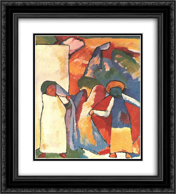 Improvisation 6 (African) 20x22 Black Ornate Wood Framed Art Print Poster with Double Matting by Kandinsky, Wassily