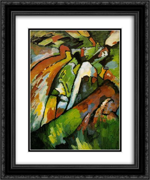 Improvisation 7 20x24 Black Ornate Wood Framed Art Print Poster with Double Matting by Kandinsky, Wassily