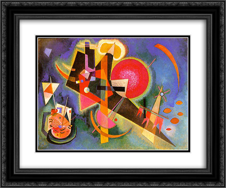 In Blue 24x20 Black Ornate Wood Framed Art Print Poster with Double Matting by Kandinsky, Wassily