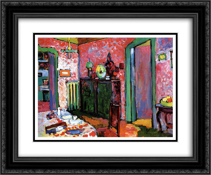 Interior (My dining room) 24x20 Black Ornate Wood Framed Art Print Poster with Double Matting by Kandinsky, Wassily